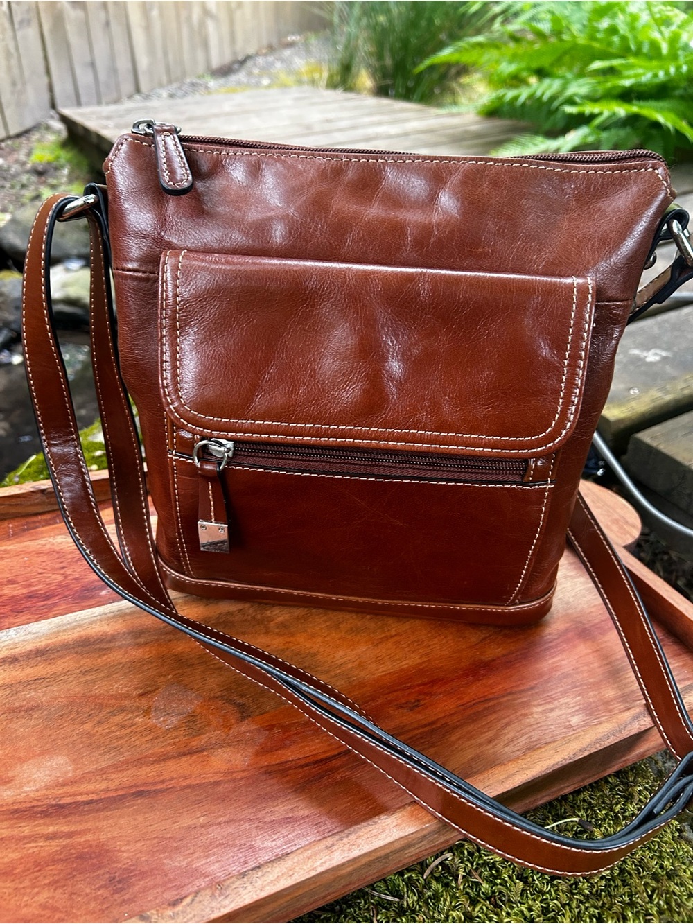 Giani Bernini - Brown Leather Crossbody Bag